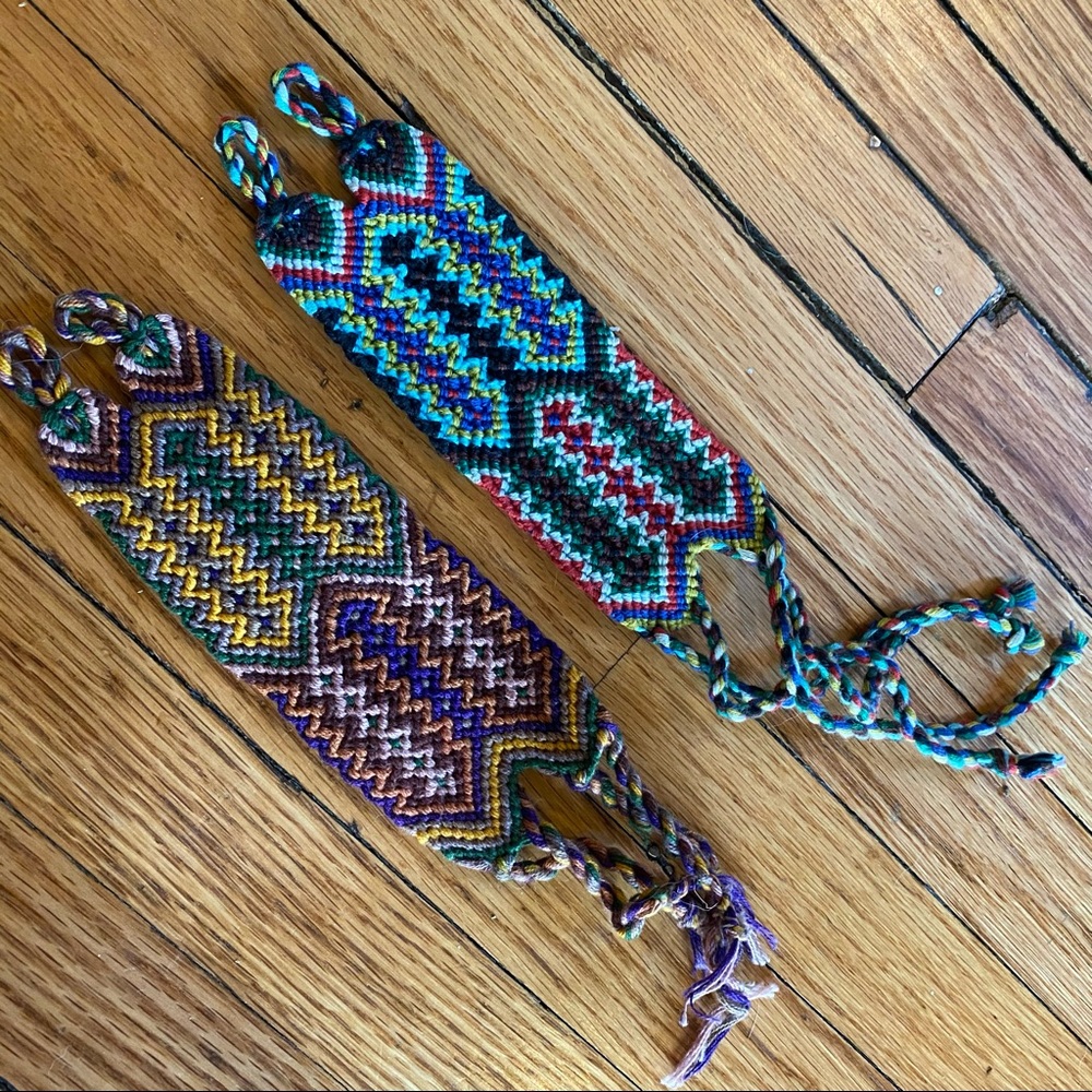 Set of Bracelets, Global Artisan Handmade, Woven Multicolor, Adjustable Size - Picture 4 of 4